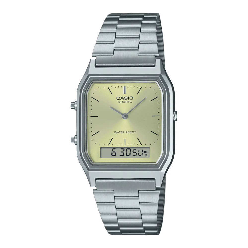 Men Casio Vintage AQ-230GG-9A 29.8mm Quartz Unisex Watch Price in Pakistan- Gharriwala 19 Men Casio Vintage AQ-230GG-9A 29.8mm Quartz Unisex Watch 19